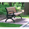 Plástico de aço do ferro de madeira longo moderno exterior da madeira de metal do parque público do jardim da cadeira de tabela do banco WPC do armazenamento da sala de estar