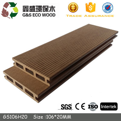 Decking composto oco escuro do cinza WPC que lixa placas de plataforma compostas tampadas